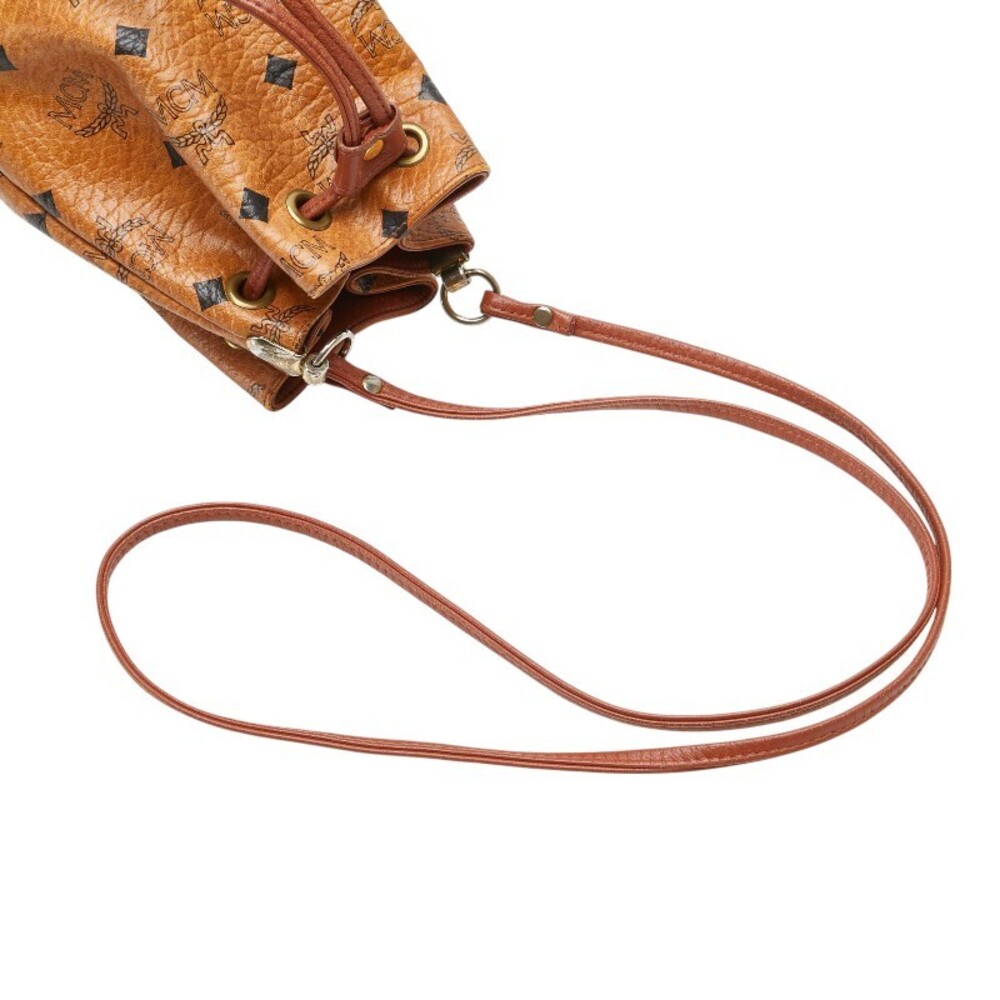 MCM Visetos Logogram Drawstring Shoulder Bag Brow… - image 9